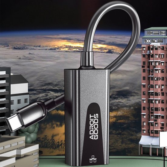 Compact metalen AdroitGoods adapter met USB-C aansluiting voor dataoverdracht en opladen.