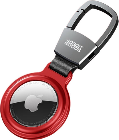 rood houder met sleutelhanger en zwart metalen karabijnhaak voor tracker