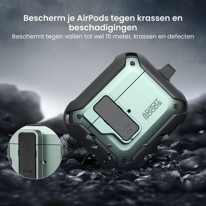 Robuuste beschermhoes voor oplaadcase, ontworpen om vallen tot 15 meter te weerstaan.
