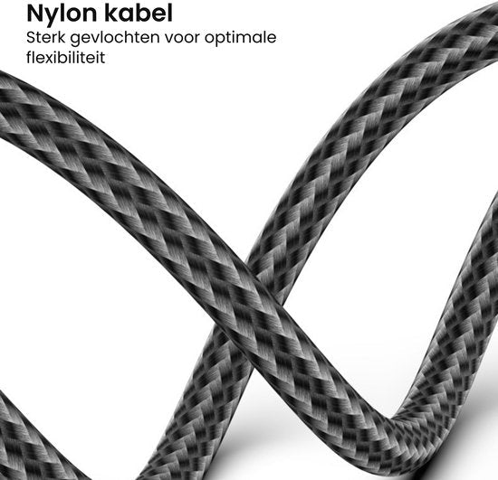 Sterk gevlochten grijs nylon kabel voor optimale flexibiliteit en duurzaamheid