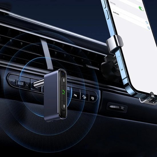 Bluetooth apparaat voor autogeluidscontrole en smartphonehouder aan ventilatierooster