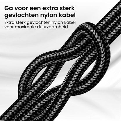 Extra sterk gevlochten zwarte nylon kabel knoop voor maximale duurzaamheid en stevigheid
