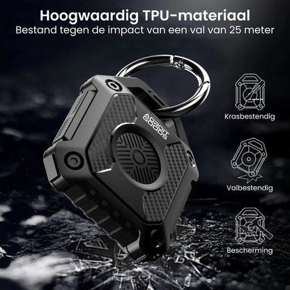 Stevige zwarte sleutelhanger van TPU-materiaal met impactbestendigheid en bescherming tegen krassen