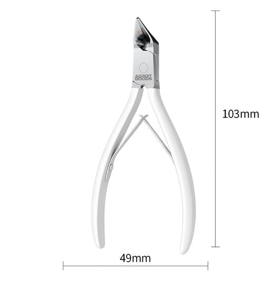 roestvrijstalen nagelknipper met veermechanisme en afmetingen 103mm bij 49mm