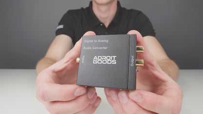 Digitaal naar Analoog audioconverter - 192 kHz Audio Adapter voor Toslink naar RCA R/L - Met Optische Kabel en Voedings Adapter
