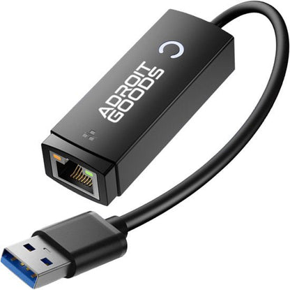 Compact USB-A naar Ethernet adapter voor stabiele bedrade internetverbinding van AdroitGoods
