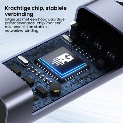 Close-up van een geavanceerde chip op een printplaat voor stabiele netwerkverbinding