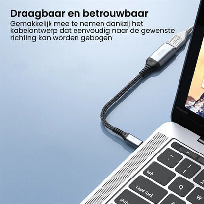 USB-kabel aangesloten op laptop met flexibel, draagbaar ontwerp voor eenvoudige bediening